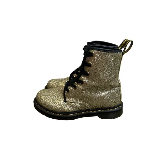 Dr Martens Gold Glitter 1460 Farrah Ankle Boots Women’s Size 7 Doc Marten Rare - Picture 7 of 15